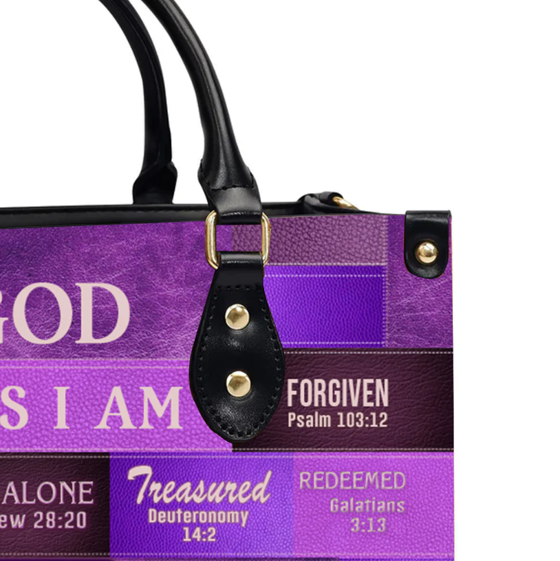 CHRISTIANARTBAG Bible Cover - GOD Says I Am - Free Clutch Purse with Personalized Leather Handbag.
