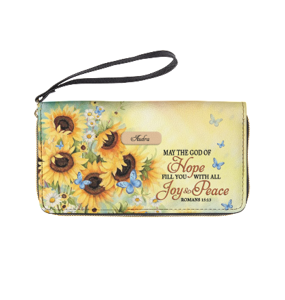 Christianartbag Handbags, May The God Of Hope Fill You With All Joy And Peace Romans 15 13 Butterfly Sunflower, Handbag Design, Monogram Leather Handbag, Gifts for Women, CABLTB06271223.