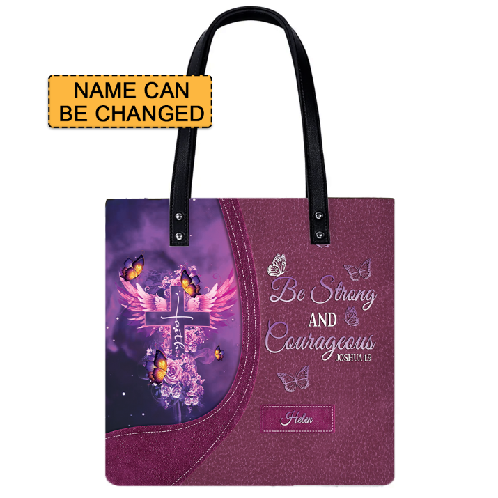 Christianart Designer Handbags, Be Strong and Courageous, Personalized Gifts, Gifts for Women.