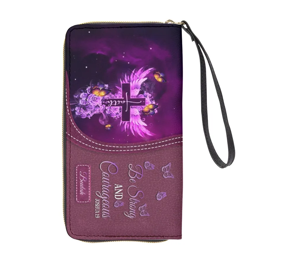 Christianart Designer Handbags, Be Strong and Courageous, Personalized Gifts, Gifts for Women.