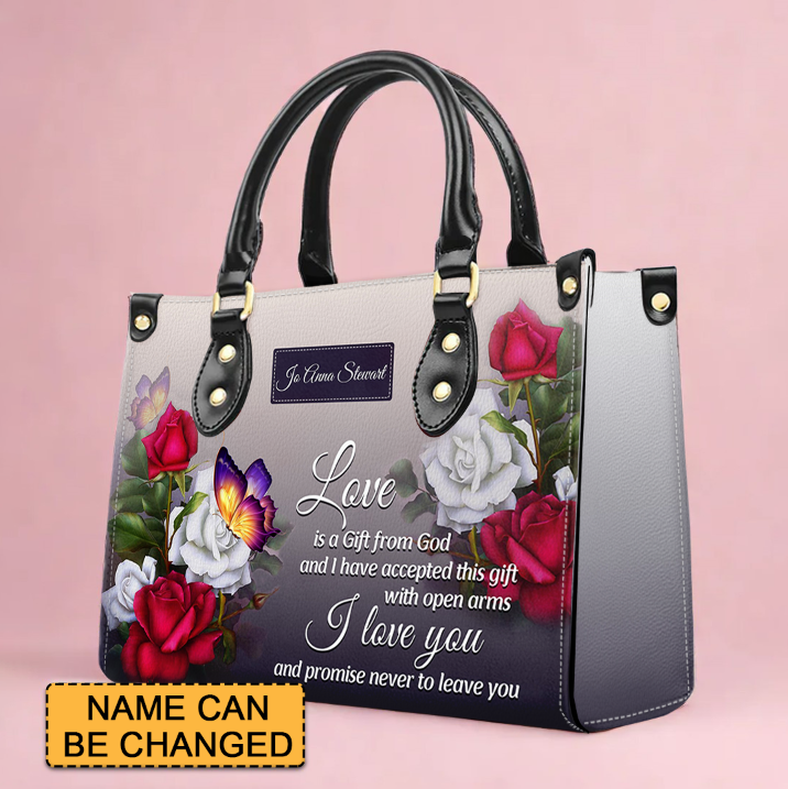 Christianart Handbag, Love Is A Gift From God, Personalized Gifts, Gifts for Women, Christmas Gift.