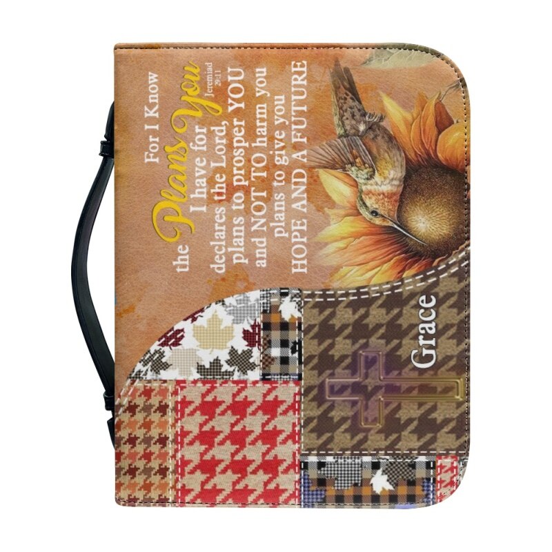 Christianartbag Bible Cover, For I Know The Plans I Have For You Personalized Bible Cover, Personalized Bible Cover, Sunflower Autumn Bible Cover, Christmas Gift, CABBBCV01230823. - Christian Art Bag