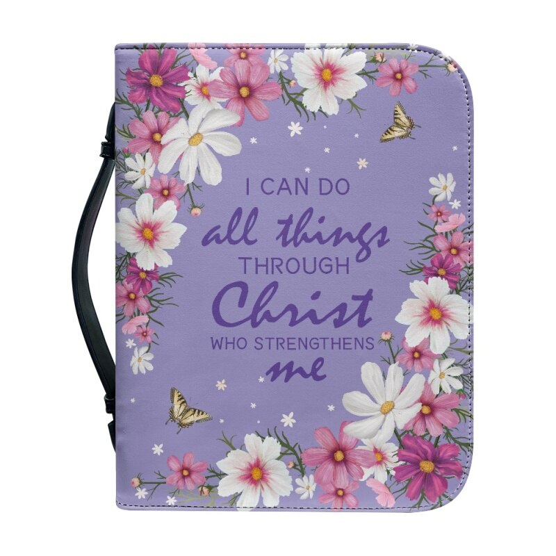 Christianartbag Bible Cover, I Can Do All Things Through Christ Bible Cover, Personalized Bible Cover, Gifts For Women, Christmas Gift, CABBBCV02080823. - Christian Art Bag