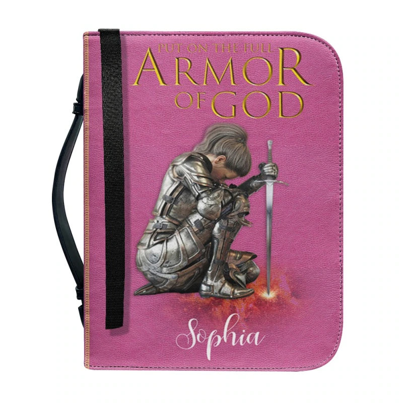 Christianartbag Bible Cover, Put On The Full Armor Personalized Bible Cover, Personalized Bible Cover, Pink Purple Bible Cover, Christmas Gift, CABBBCV07160823. - Christian Art Bag