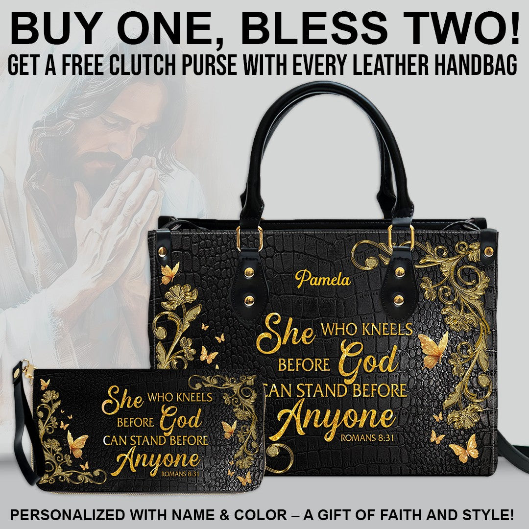CHRISTIANARTBAG Bible Cover - I Know The Plans I Have For You - Free Clutch Purse with Personalized Leather Handbag - CAB060625