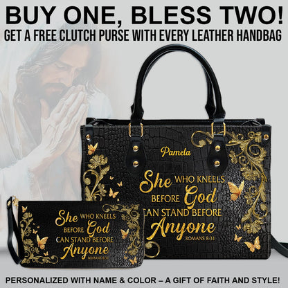 CHRISTIANARTBAG Bible Cover - I Know The Plans I Have For You - Free Clutch Purse with Personalized Leather Handbag - CAB060625