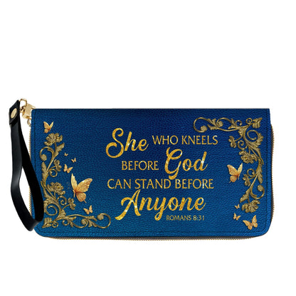 Personalized Christian Leather Handbag – Gold Navy Bible Verse Tote for Women | CHRISTIANARTBAG CAB01122525
