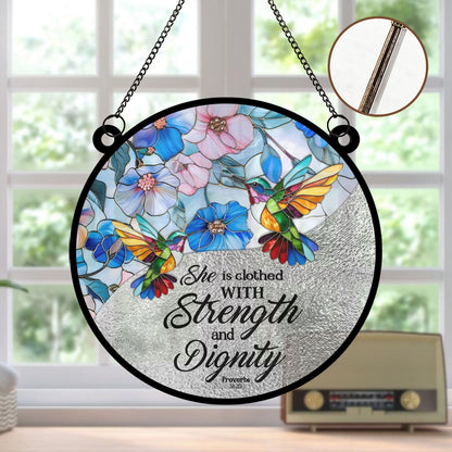 Personalized Christian Suncatcher – Acrylic & Wood Window Hanging Ornament with Bible Verse | CHRISTIANARTBAG