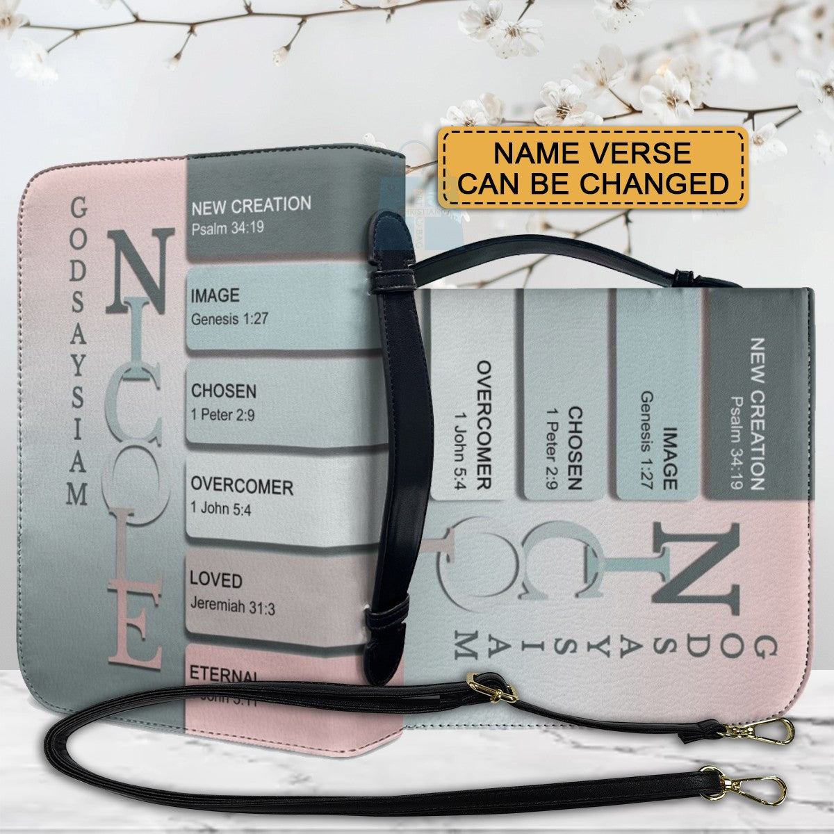 CHRISTIANARTBAG Bible Cover - Uncover the sacred meaning of your name - Custom Color - Personalized Bible Cover, CABBBCV01100226