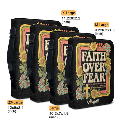 CHRISTIANARTBAG Bible Cover | Faith Over Fear - Customizable Bible Cover – Name - Christian Gifts - CAB01050525.