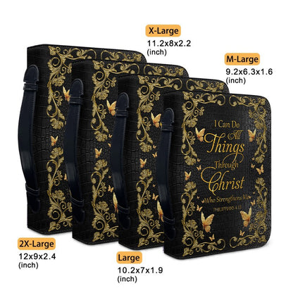 CHRISTIANARTBAG Bible Cover - I Can Do All Things Through Christ - Custom Name and Bible Verse - Personalized Bible Cover, CABBBCV0160525