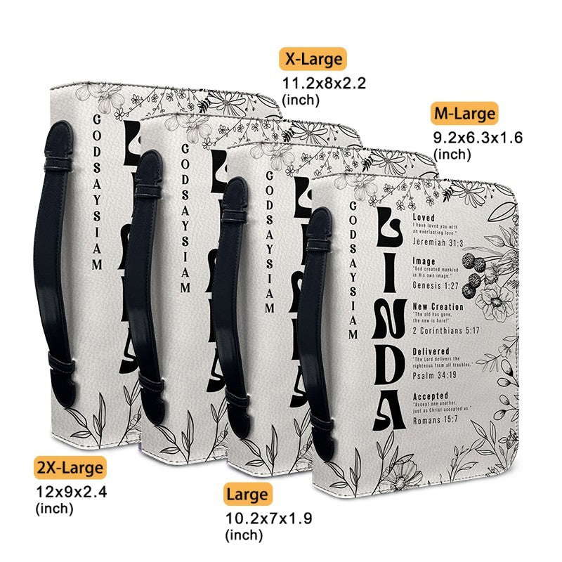 CHRISTIANARTBAG Bible Cover - Uncover the sacred meaning of your name - A Mind Anchored in Christ Blooms with Truth - Personalized Bible Cover, CABBBCV01051425.