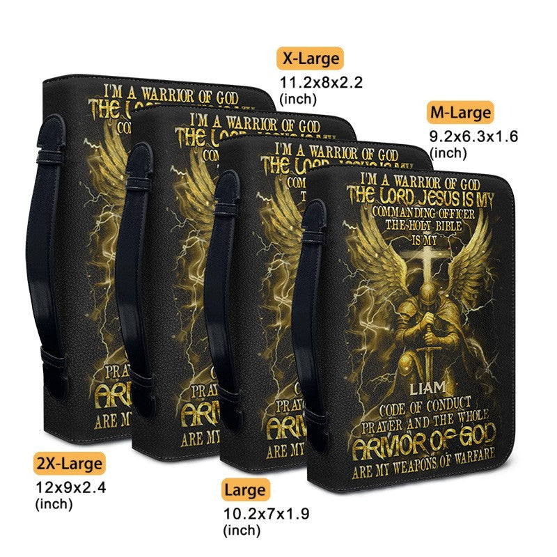 CHRISTIANARTBAG Bible Cover - I'm A Warrior Of God - Personalized Bible Cover for Men, CABBBCV01050725.