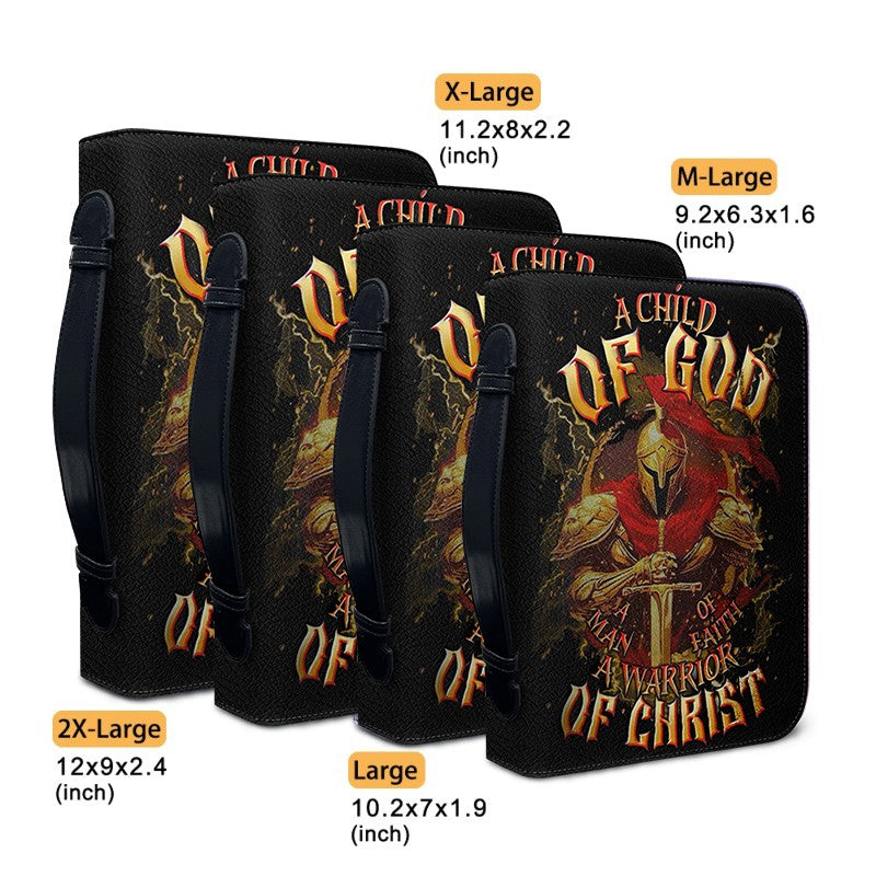 CHRISTIANARTBAG Bible Cover | A Child Of GOD A Warrior Of Christ - Personalized Bible Cover for Men - Christian Gifts - CAB01050625