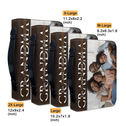 Personalized Bible Cover with Family Photo – Custom Name Christian Gift for Parents & Grandparents