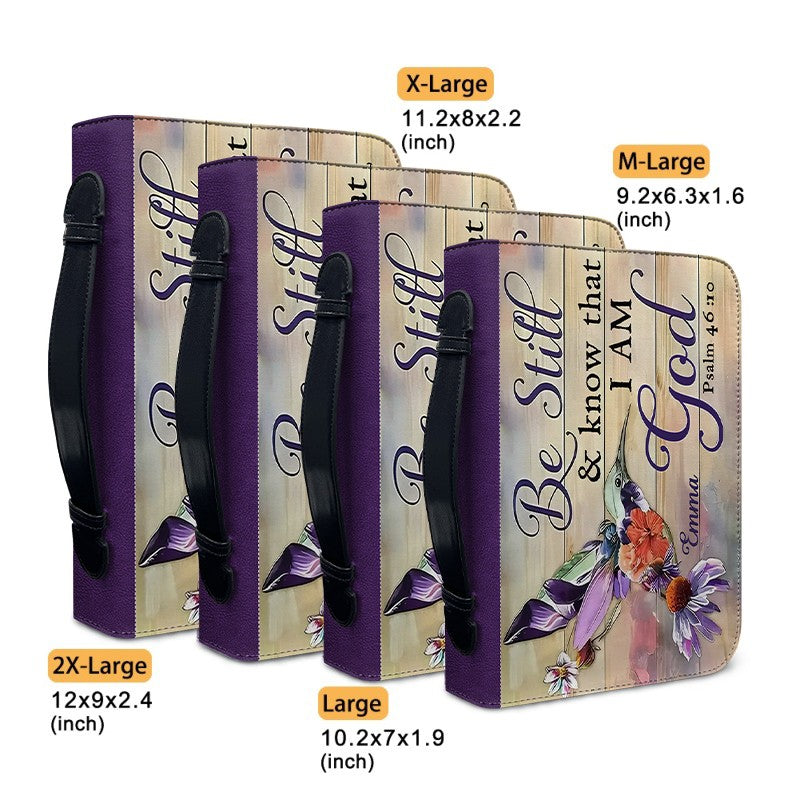 Personalized Bible Cover with Name – "Be Still & Know That I Am God" – Psalm 46:10