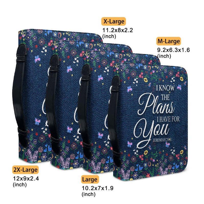 CHRISTIANARTBAG Bible Cover - I Know The Plans I Have For You - Custom Name and Bible Verse - Personalized Bible Cover, CABBBCV01180625