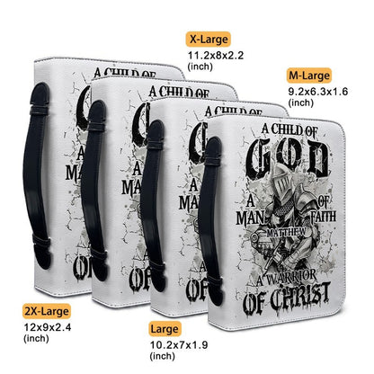 Christianart Bible Cover - A Child Of GOD A Warrior Of Christ - Bible Cover For Men - Personalized Bible Cover - Warrior Bible Cover - CABBBCV02121024.