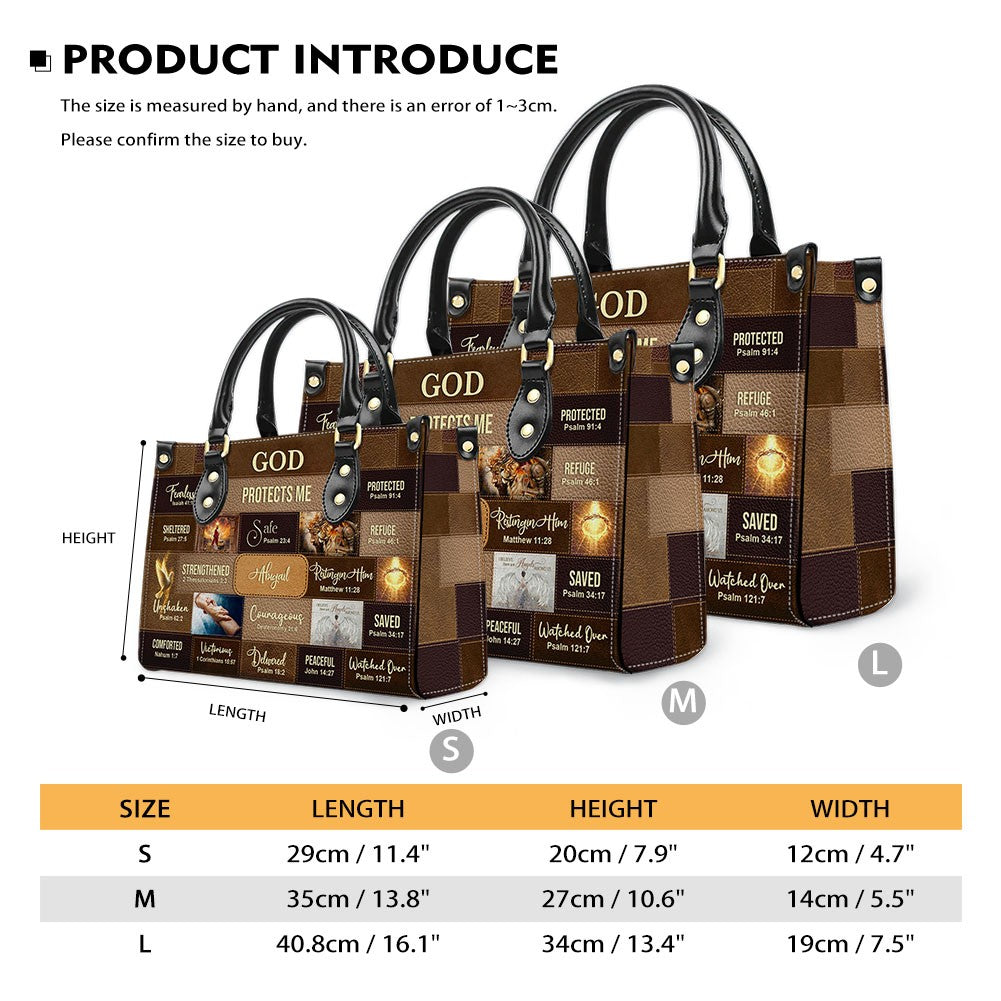 Personalized Christian Leather Handbag – Bible Verse Faith, Love & Protection Tote by CHRISTIANARTBAG