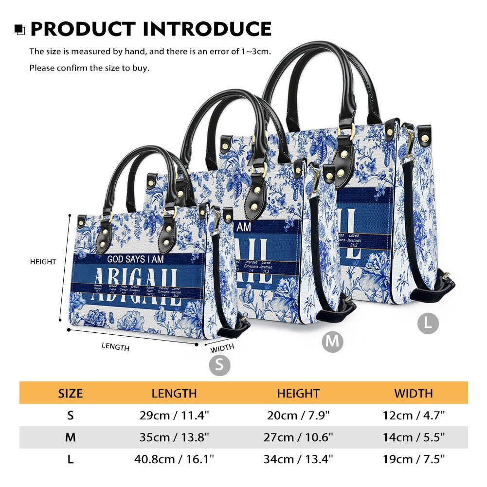 Personalized Leather Handbag with Custom Name & Bible Verse Meaning – Christian Tote Bag
