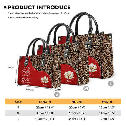 Personalized Christian Leather Handbag with Bible Verses – Faith Tote Purse for Women | CHRISTIANARTBAG