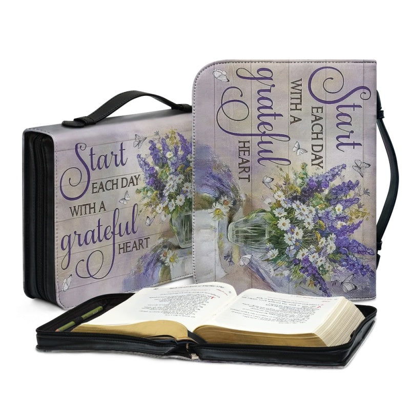 Christianartbag Bible Cover, Let Your Faith Be Bigger Than Your Fear Bible Cover, Personalized Bible Cover, Daisy Purple Flower Bible Cover, Custom Name Bible Cover, Christian Gifts, CAB02291223. - Christian Art Bag