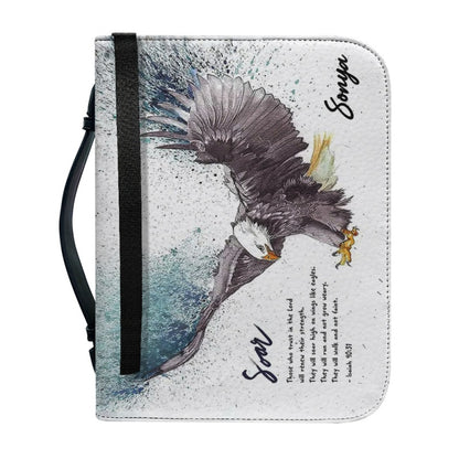 Christianartbag Bible Cover, Soar Eagle Custom Name Bible Cover, Personalized Bible Cover, Eagle Bible Cover, Father Days Gifts, CAB03291223. - Christian Art Bag