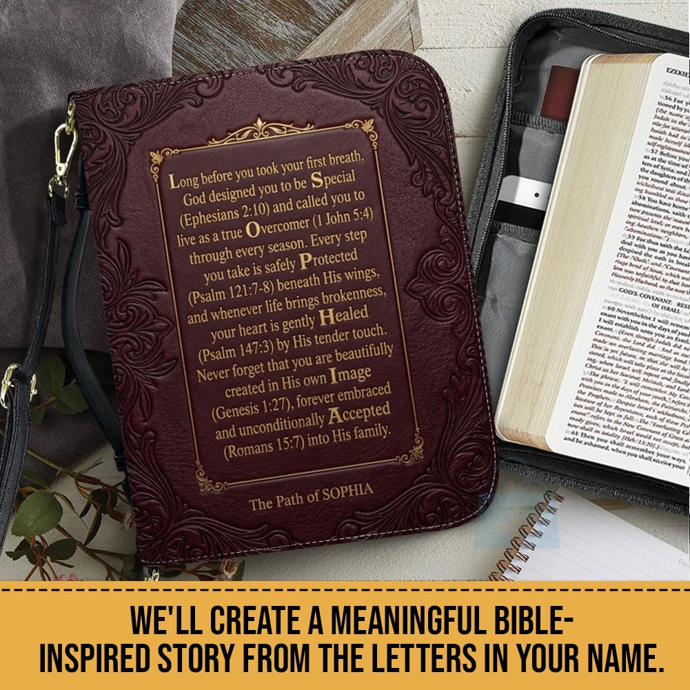 Personalized Name Acrostic Bible Story Cover | Custom Colors & Verses - CHRISTIANARTBAG 01090426