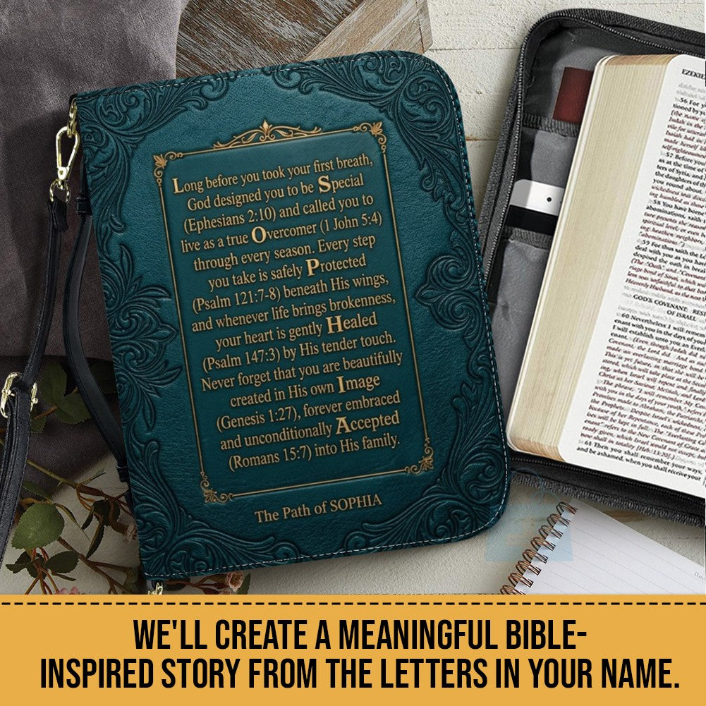 Personalized Name Acrostic Bible Story Cover | Custom Colors & Verses - CHRISTIANARTBAG 01090426