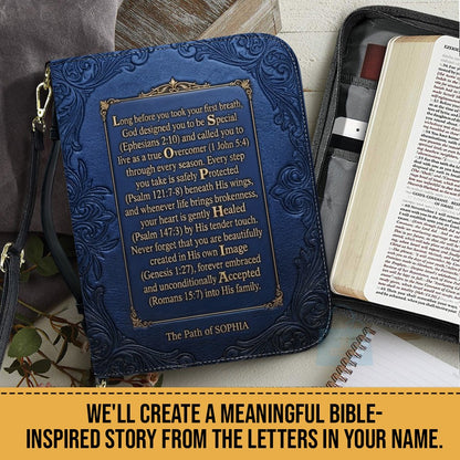 Personalized Name Acrostic Bible Story Cover | Custom Colors & Verses - CHRISTIANARTBAG 01090426