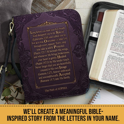 Personalized Name Acrostic Bible Story Cover | Custom Colors & Verses - CHRISTIANARTBAG 01090426