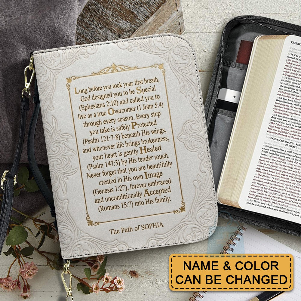 Personalized Name Acrostic Bible Story Cover | Custom Colors & Verses - CHRISTIANARTBAG 01090426