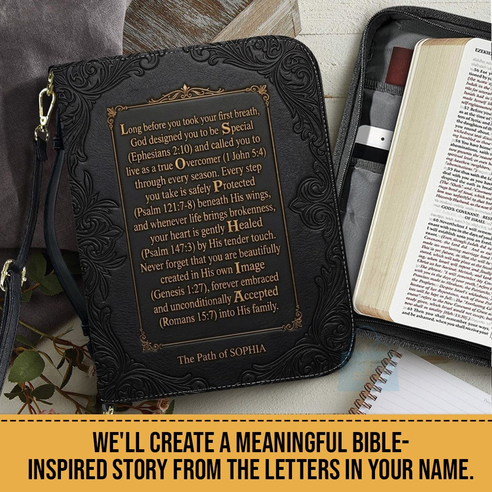 Personalized Name Acrostic Bible Story Cover | Custom Colors & Verses - CHRISTIANARTBAG 01090426