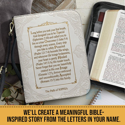Personalized Name Acrostic Bible Story Cover | Custom Colors & Verses - CHRISTIANARTBAG 01090426