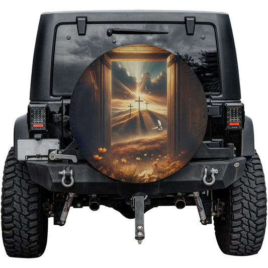 Heaven's Gateway Custom Spare Tire Cover by CHRISTIANARTBAG - Inspirational Vision for the Road