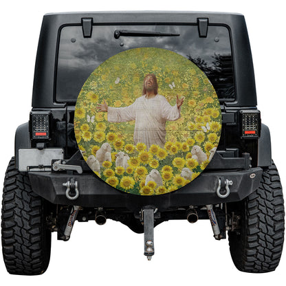 Joyful Radiance Custom Spare Tire Cover by CHRISTIANARTBAG - Bask in the Light