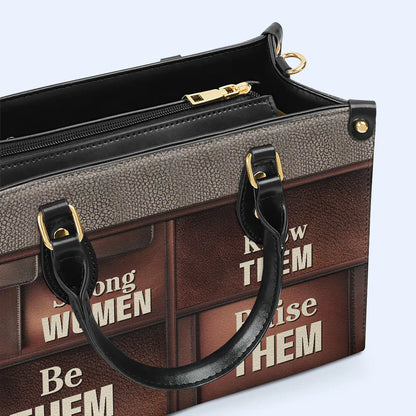 Strong Women Personalized Leather Handbag by CHRISTIANARTBAG – Empowerment in Style - CABLTHB21020424.