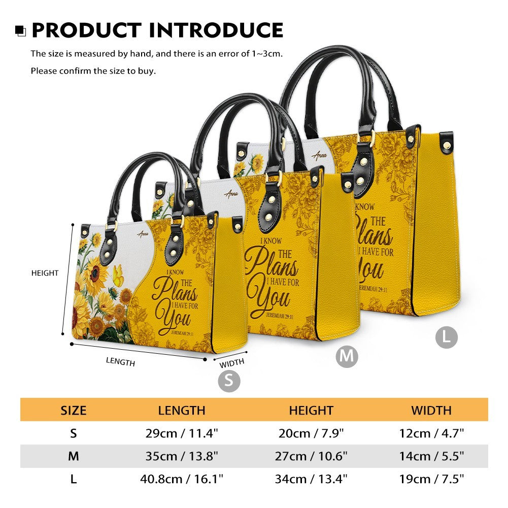 Personalized Leather Handbag for Christian Women – Christian Handbag with Bible Verses | Elegant Faith-Inspired Handbag