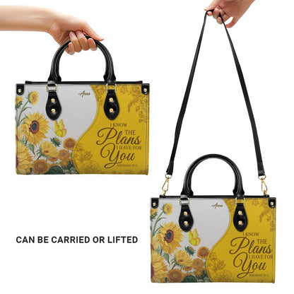 SET Sunflower – Personalized Leather Handbag & Wallet | Christian Faith-Inspired Gift by CHRISTIANARTBAG