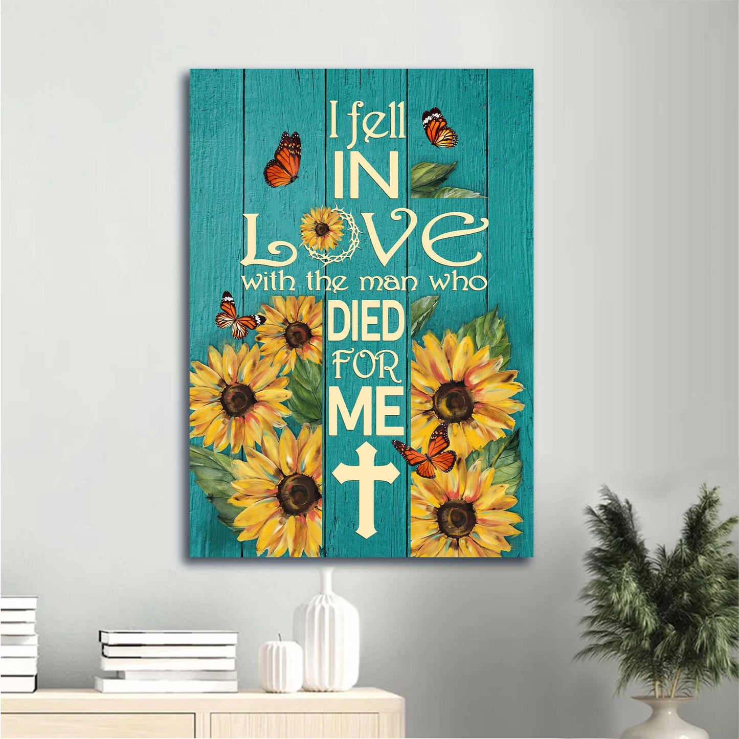 Sunflower Devotion Canvas Print - CHRISTIANARTBAG | 'In Love with the Savior' Inspirational Wall Art