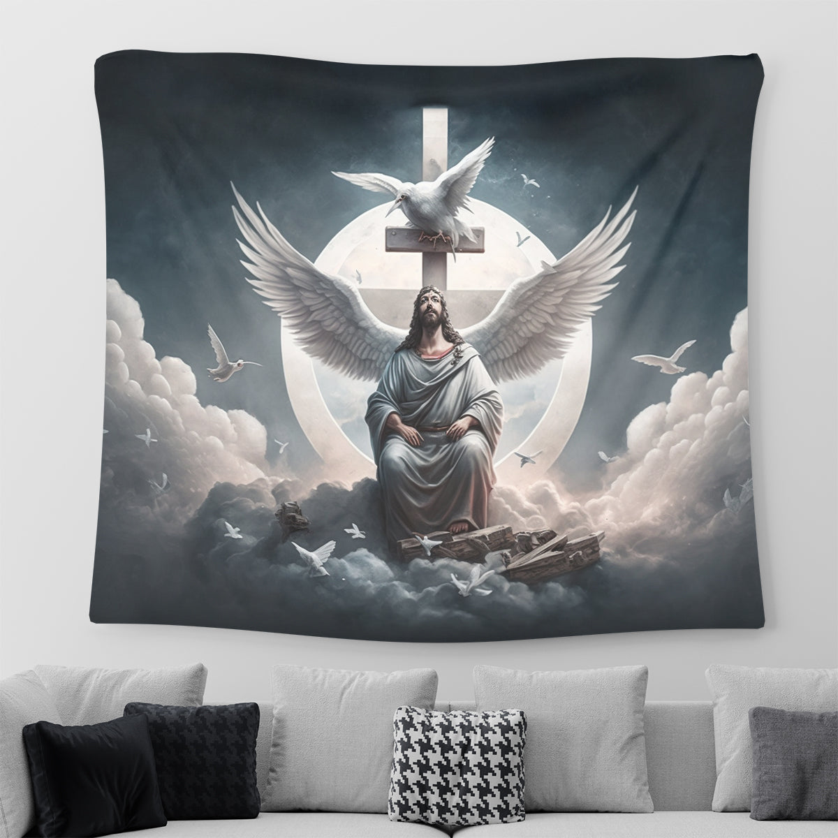 Christianartbag Tapestry, Moses Parting the Red Sea Tapestry, Jesus Christ Tapestry Wall Art, Tapestry Wall Hanging, Christian Wall Art, Tapestries, CABTP01080923. - Christian Art Bag