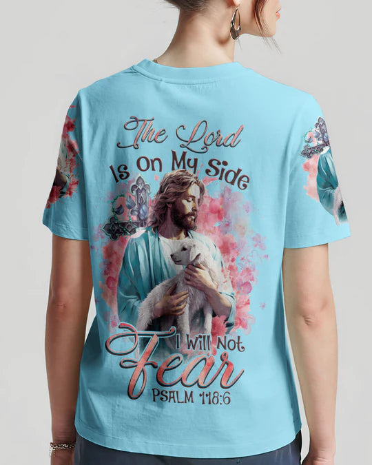 Christianartbag 3D T-Shirt For Women, The Lord Is On My Side Lamb Women's All Over Print Shirt, Christian Shirt, Faithful Fashion, 3D Printed Shirts for Christian Women, CABWTS03200923. - Christian Art Bag