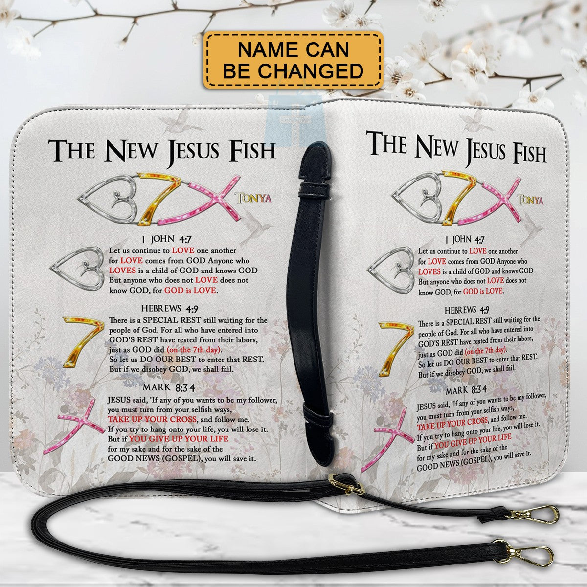 Christianart Bible Cover - The New Jesus Fish - A Faithful Reminder - Jesus Fish Bible Cover - Personalized Bible Cover - CABBBCV02122524