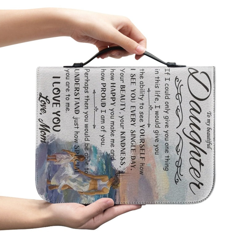 Christianartbag Bible Cover, To My Daughter From Mom Bible Cover, Personalized Bible Cover, Art Design Bible Cover, Christian Gifts, CAB004071223. - Christian Art Bag