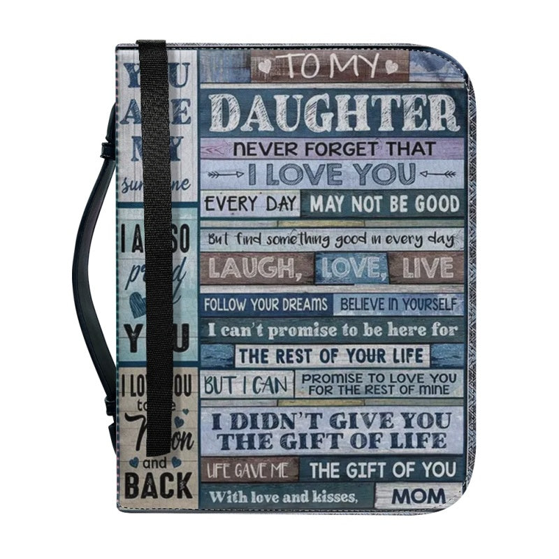 Christianartbag Bible Cover, To My Daughter From Mom Bible Cover, Personalized Bible Cover, Art Design Bible Cover, Christian Gifts, CAB07071223. - Christian Art Bag