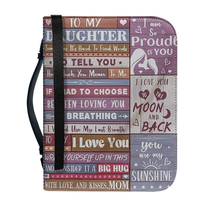 Christianartbag Bible Cover, To My Daughter From Mom Bible Cover, Personalized Bible Cover, Art Design Bible Cover, Christian Gifts, CAB08071223. - Christian Art Bag