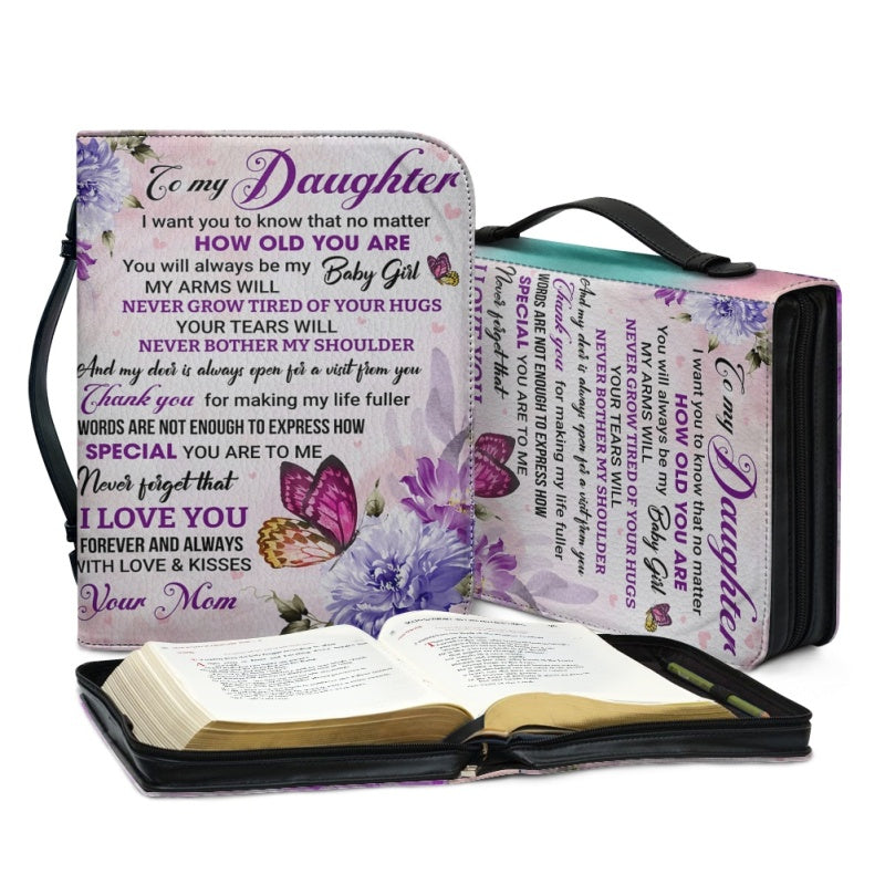 Christianartbag Bible Cover, To My Daughter From Mom Bible Cover, Personalized Bible Cover, Art Design Bible Cover, Christian Gifts, CAB09071223. - Christian Art Bag