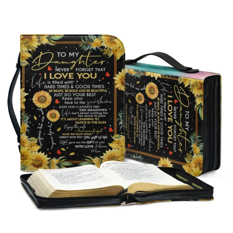 Christianartbag Bible Cover, To My Daughter From Mom Bible Cover, Personalized Bible Cover, Art Design Bible Cover, Christian Gifts, CAB13071223. - Christian Art Bag