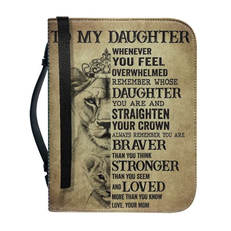 Christianartbag Bible Cover, To My Daughter From Mom Bible Cover, Personalized Bible Cover, Art Design Bible Cover, Christian Gifts, CAB17071223. - Christian Art Bag