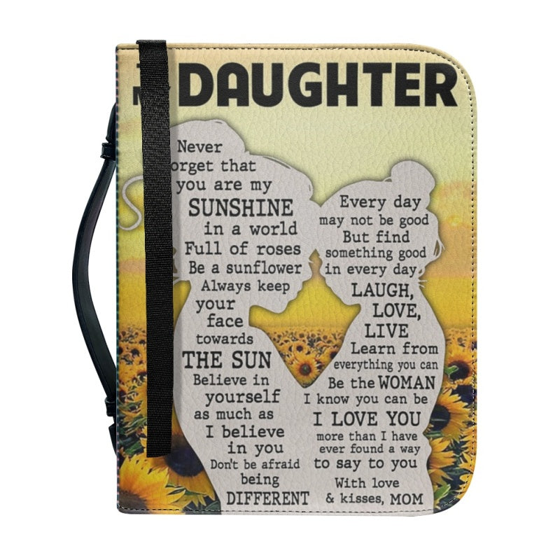 Christianartbag Bible Cover, To My Daughter From Mom Bible Cover, Personalized Bible Cover, Art Design Bible Cover, Christian Gifts, CAB22071223. - Christian Art Bag